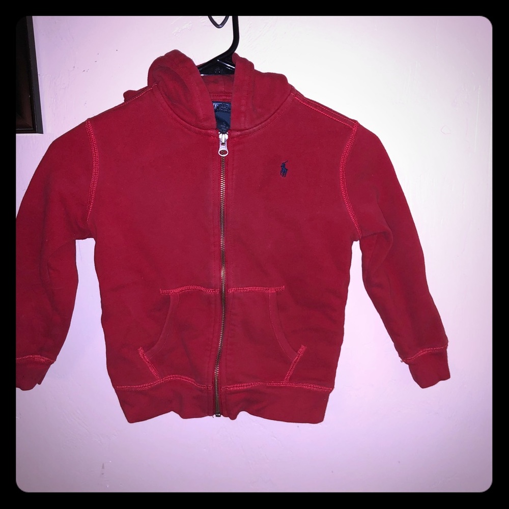 Red polo hoodie